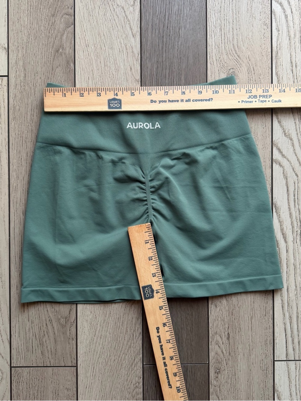 Aurola Women's High-Waist Sage Green Bike Shorts M - Picture 2 of 3